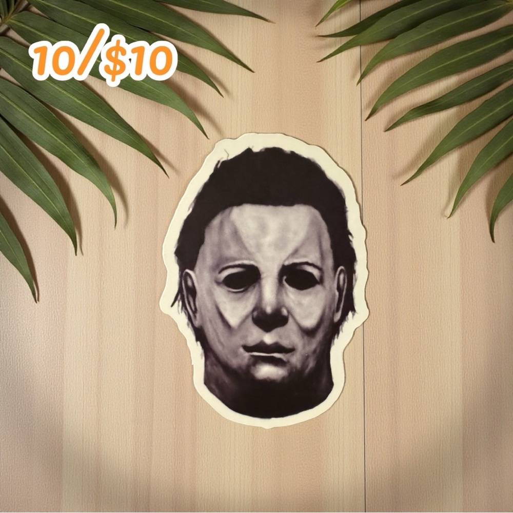 Michael Myers Face Mask Sticker – Approx. 2 1/4”, Matte Finish